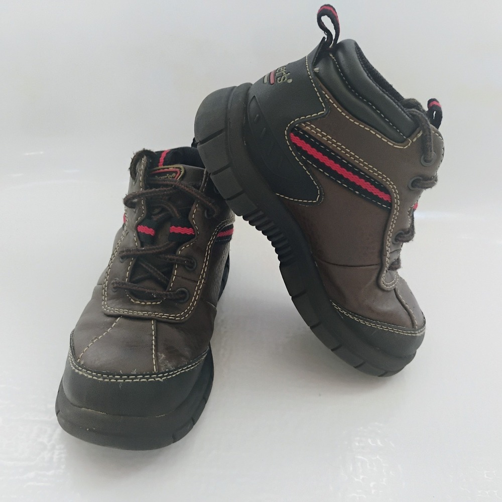 Carter's Toddler Boy Hiking Boots Size 9M Leather Brown Red Tie Up NWOT